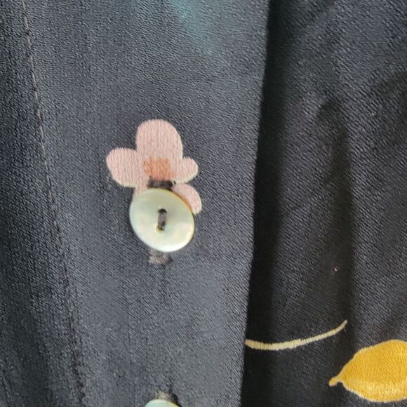 prairie rose womens floral Midi Skirt size 10 Cottage Flowy Button Front A-Line - Picture 5 of 7